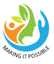 Making It Possible Logo. Green blue and orange.